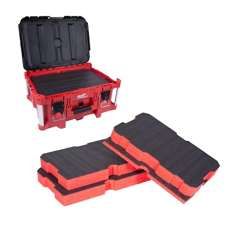 5S Supplies Replacement Foam for Milwaukee PACKOUT 48-22-8425 4 Piece Foam Kit MP-48-22-8425-BLK/RED